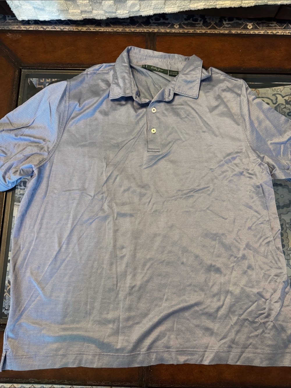 Bobby Jones Blue Micro-Pattern Polo